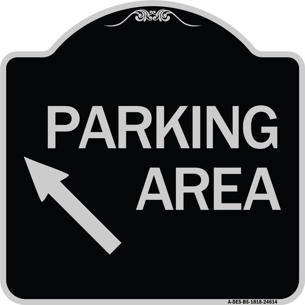 Parking Area Up Left Arrow Symbol Heavy-Gauge Aluminum Architectural Sign, 18" x 18", BS-1818-24614